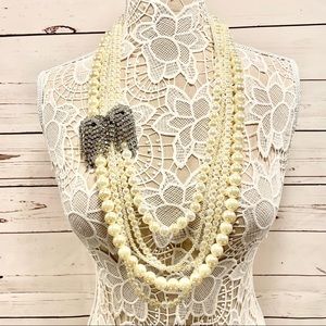Banana Republic Multi-strand Pearl Statement Necklace